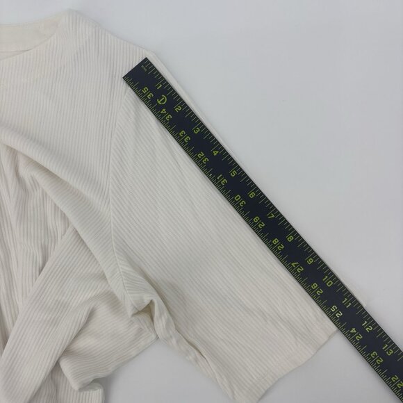 J Jill Wearever Collection Cream Short Sleeve Shirt Size XL Ribbed Stretch - Picture 9 of 9